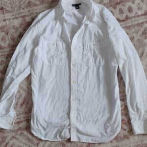 GAP Womens Crisp White Casual Button-Down Shirt